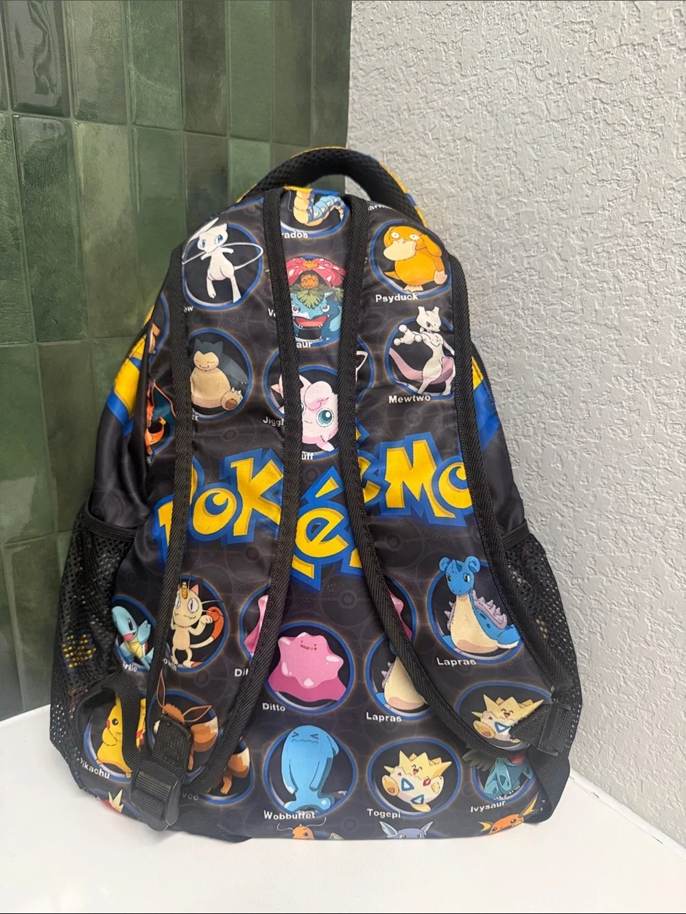 Pokemon Kids Backpack - Blue, Yellow, Black with Character Print